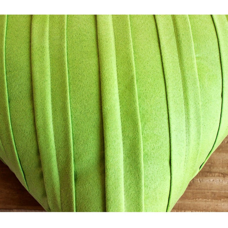 Faux Suede Lime Green Couch Pillow 16x16 Designer Etsy