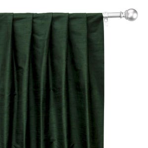 Bottle Green 100% Pure Silk Dupioni Curtain Panels (Rod Pocket, Grommet, Box Pleat, Three Pinch Pleat, Tab Top and Plain Ring Top)