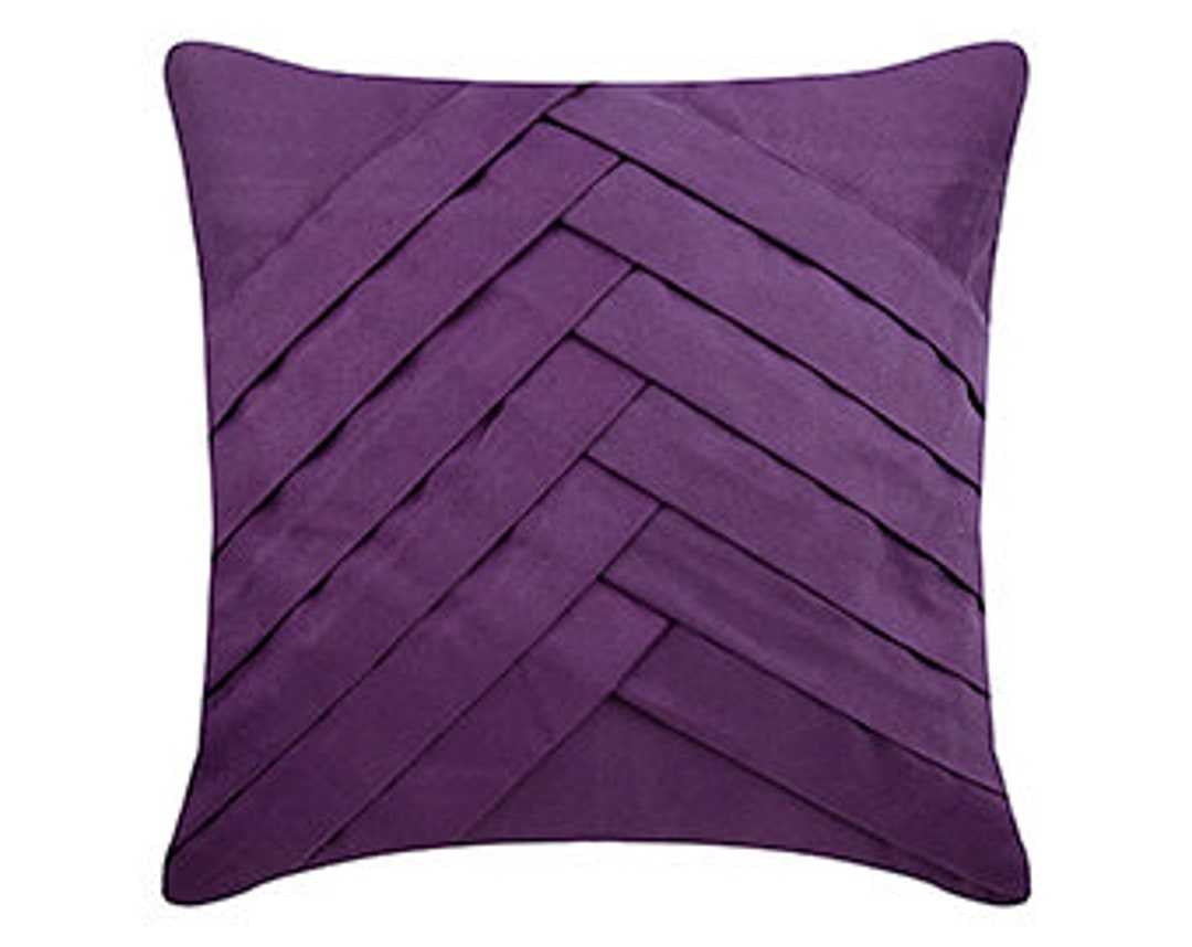 Decorative Purple Toss Throw Pillow 16x16 Faux Etsy