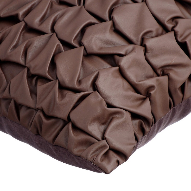 Death By Chocolate Brown Decorative Pillow Sham Covers Pillow Sham Sofa Leather Pillow Case 24x24 Brown Faux Leather Pillow Sham Cover