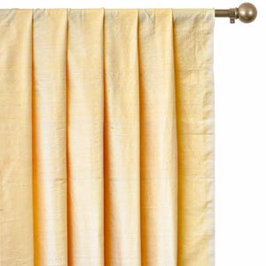 Light Gold Silk Dupioni Curtain Panels (Rod Pocket, Grommet, Box Pleat, Three Pinch Pleat, Tab Top and Plain Ring Top)