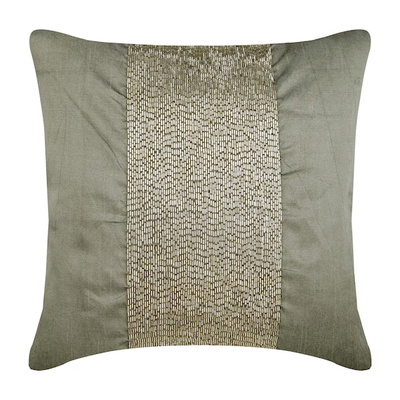 Decorative Throw Pillow 16x16 Art Silk Decorative Throw Pillow Navy Gold Silk
