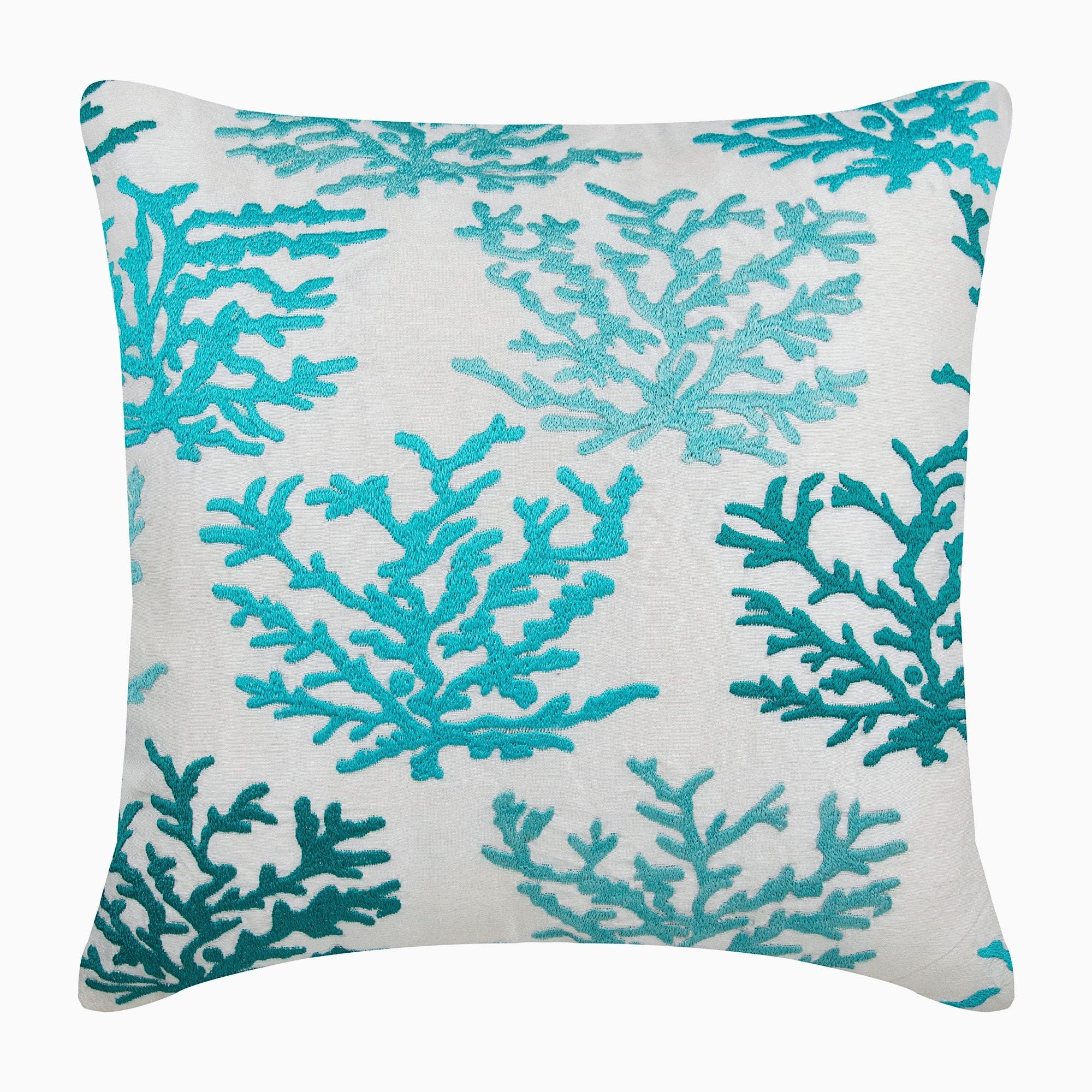 The HomeCentric Fodera Cuscino Lino Cotone 40x40 Cm – Blu Con Conchiglia Stile Spiaggia - 2