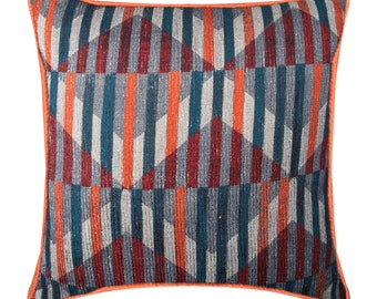 24"x24"/26"x26" Decorative Jacquard Euro Sham, Ribbed Cotton Throw Pillow For Sofa Pillow Striped Cushion Cover Retro Style - Retro Stripes