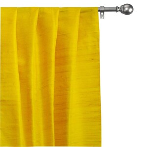 Bright Yellow Silk Dupioni Curtain Panels (Rod Pocket, Grommet, Box Pleat, Three Pinch Pleat, Tab Top and Plain Ring Top)