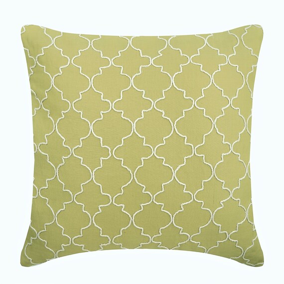 Green Throw Pillows Cover For Couch 16x16 Cotton Etsy