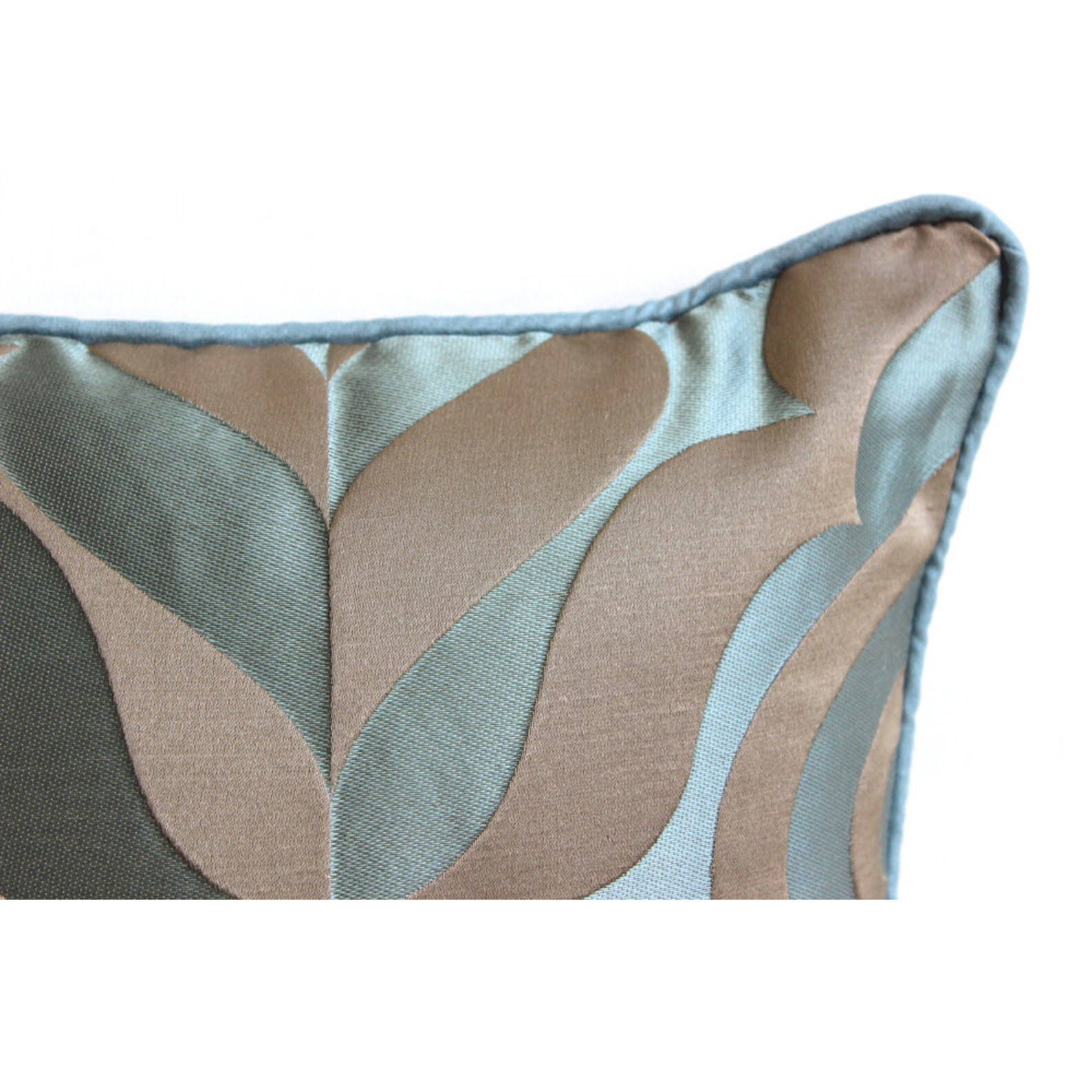 16x16 Decorative Teal Blue Pillow Case Jacquard Etsy