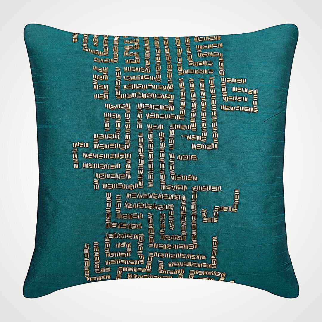 16x16 Designer Teal Green Pillow Cases Vintage Etsy