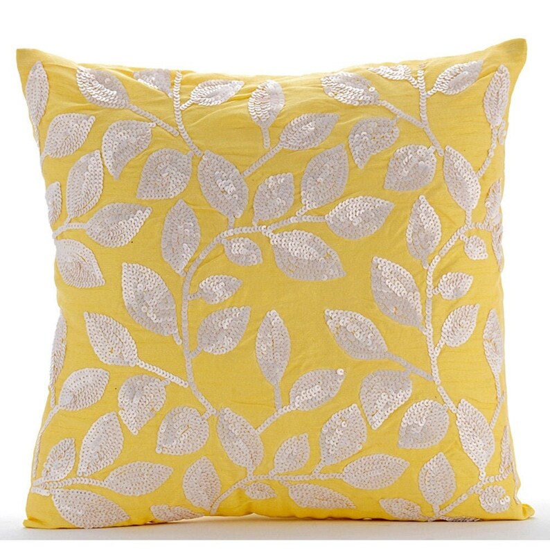 Sofa Throw Pillow Large Yellow Luxury 24x24 / Etsy