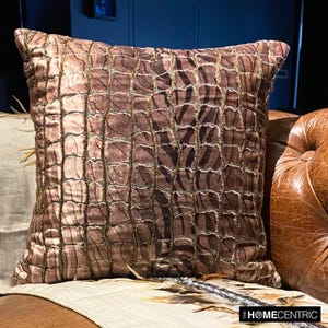 Decorative Throw Pillow Cover 16x16 Inch Animal Pattern Velvet Fabric With Beaded Hand Embroidered Cushion Cover Modern Home - Safari Track