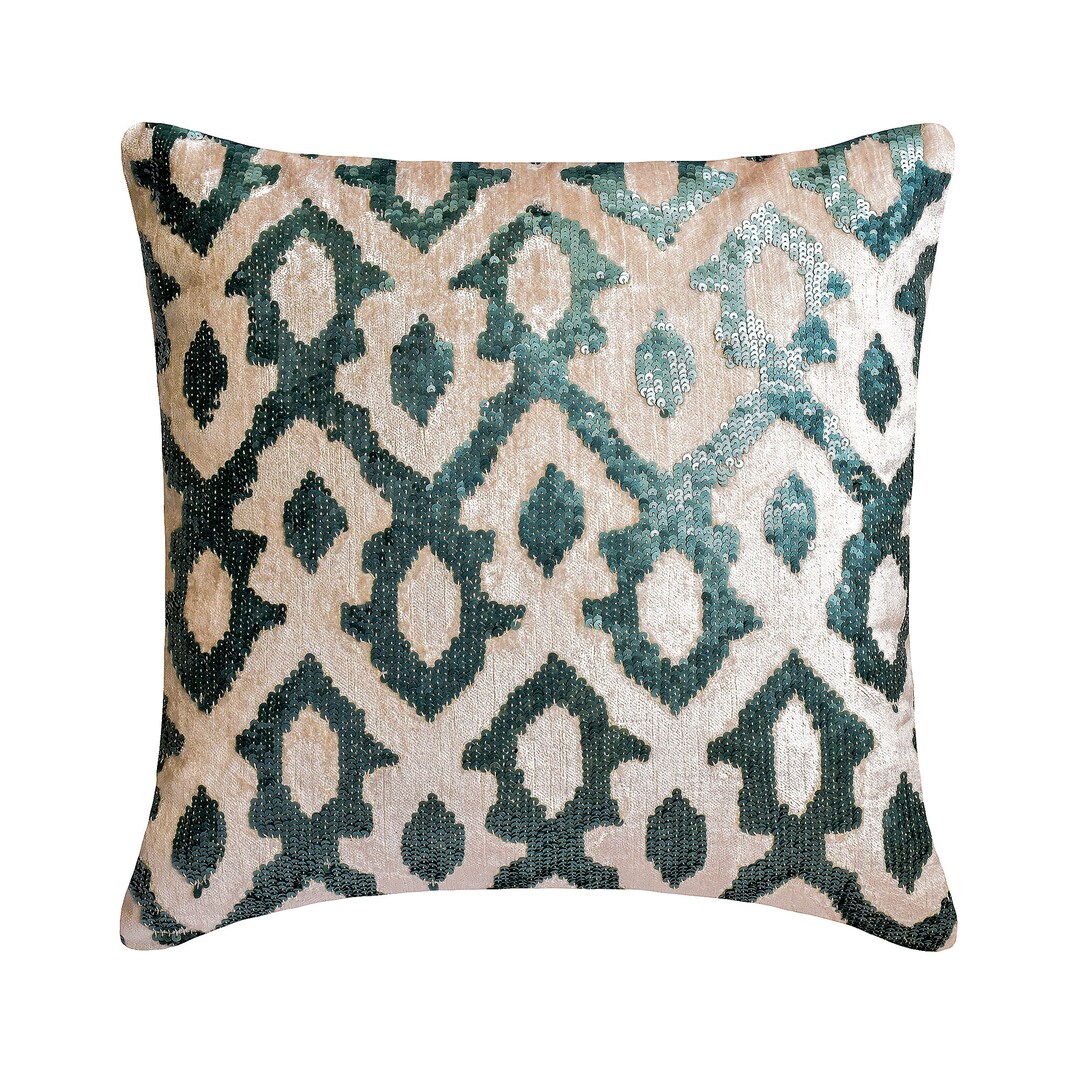 16x16 Decorative Teal Blue Pillow Cover, Velvet Throw Pillow for Sofa