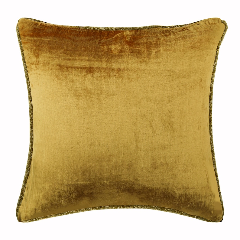 Designer Gold Sofa Pillow Cover 16x16 Velvet Etsy
