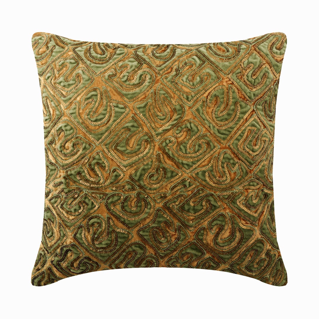 Decorative Euro Sham 24x24 / 26x26 Toss Throw Euro Sham Gold Velvet