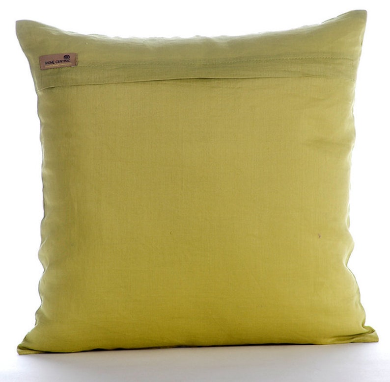 Cotton Linen Green Throw Pillow Cover Custom Etsy