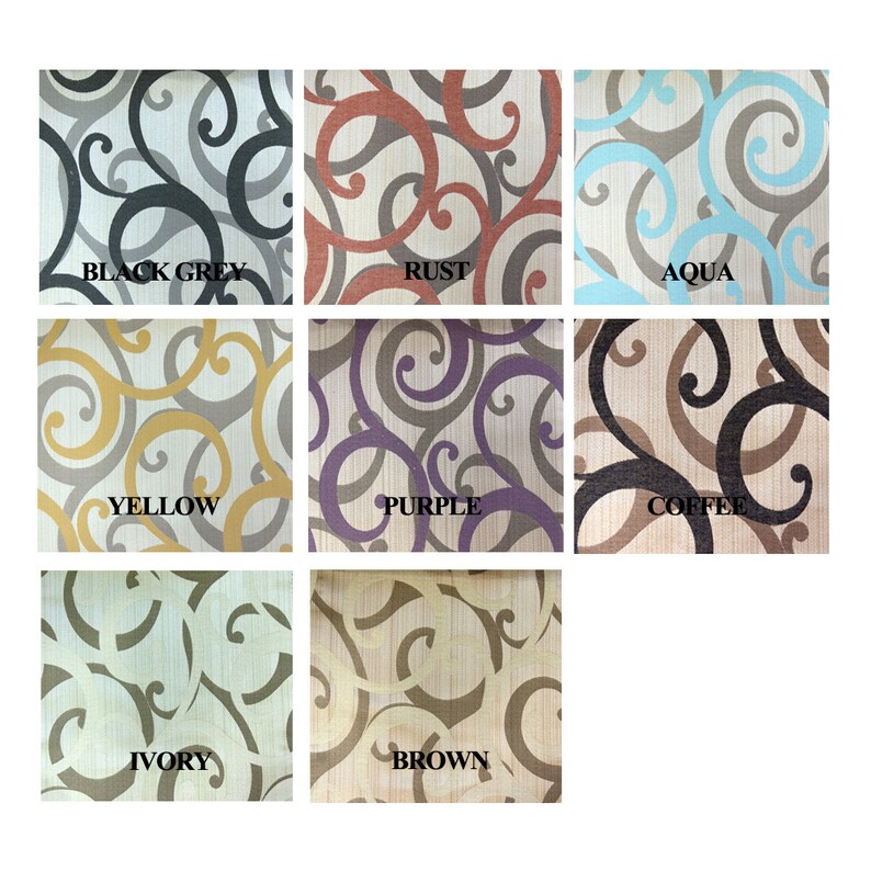 Aqua Scrolls Grommet Blackout Lined Curtain in Textured Jacquard Weave Fabric Decor Housewares Window Treatment Drapes Curtain Panels