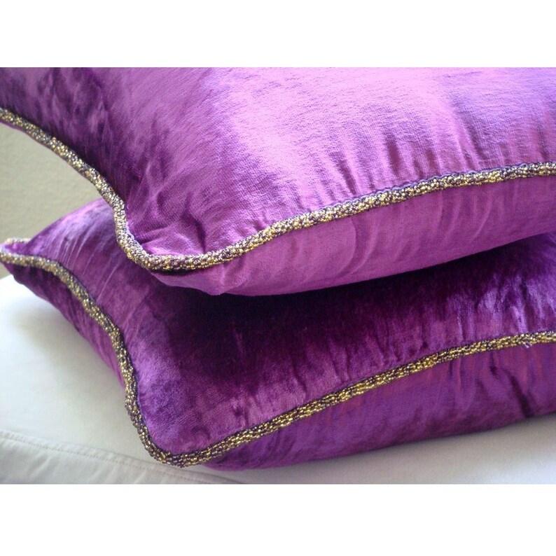 Luxury Purple Pillow Cover for Bed 24x24 / Etsy