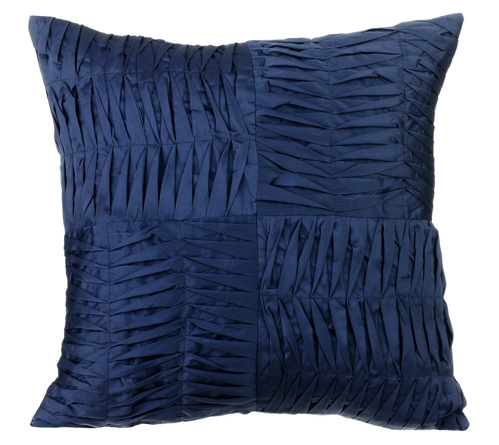 Navy Blue Pintuck Couch Sofa Cushion Covers 16 x 16 Pillow Etsy
