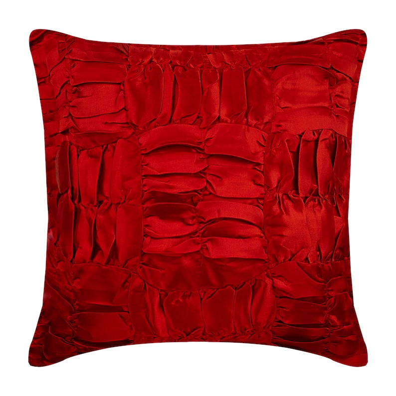 16x16 Decorative Red Toss Pillows Satin Throw Etsy