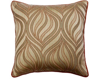 Decorative Euro Shams 24"x24"/26"x26" Orange Jacquard Weave Couch Pillow Sofa Euro Sham Cover Abstract Contemporary Home Decor - Orange Dusk