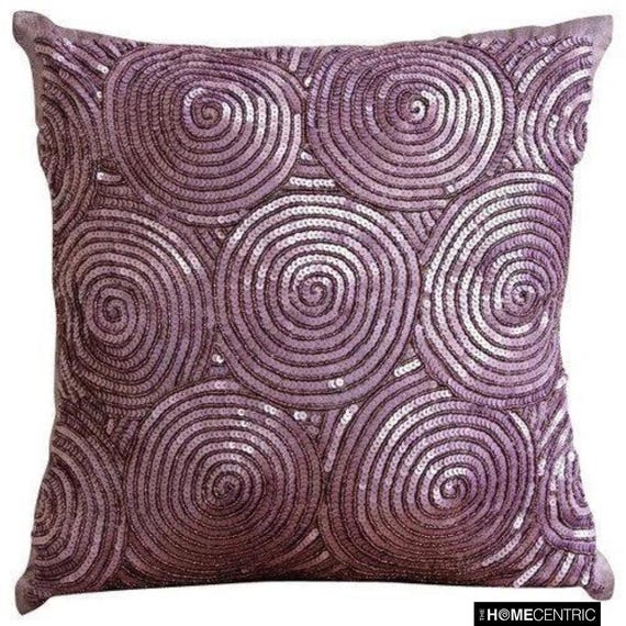 Art Silk Plum Purple Cushions 16x16 Luxury Throw Pillow Illusion Sofa Cushion Cover Circles Dots Pattern Modern Style Purple Touch Etsy Canada