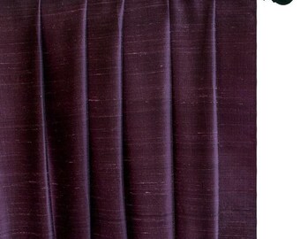 Dark Wine Silk Dupioni Curtain Panels (Rod Pocket, Grommet, Box Pleat, Three Pinch Pleat, Tab Top and Plain Ring Top)