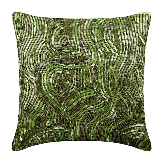 Decorative Green Sofa Throw 16x16 Art Silk Throw Etsy