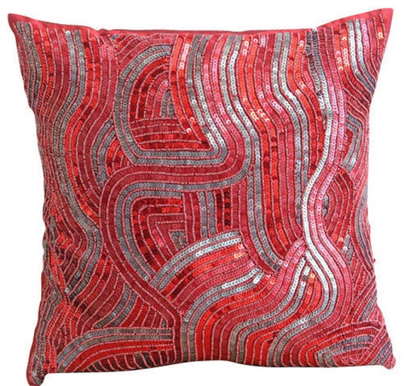 Decorative Red Euro Pillowcase Etsy