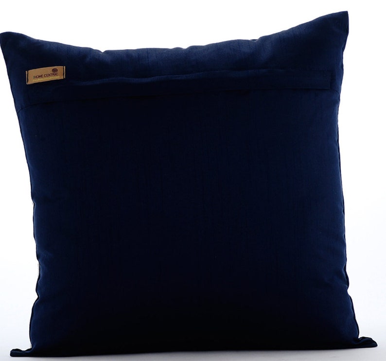 Art Silk Navy Blue Sofa Cushion Cover 16x16 Etsy