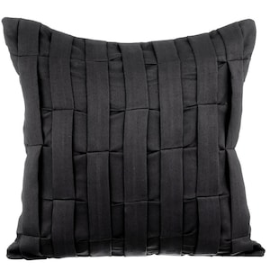 Halloween Pillow, Halloween Decor, Halloween Pillowcase, Halloween Home Decor, Halloween Gift, 16x16 Inch Suede Black Strip -Black Love Tune