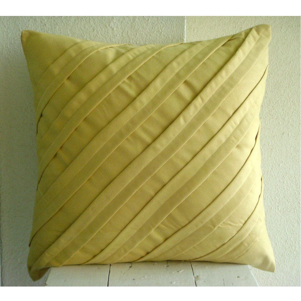 Butter Yellow Pillows Cover 16x16 Faux Suede Etsy