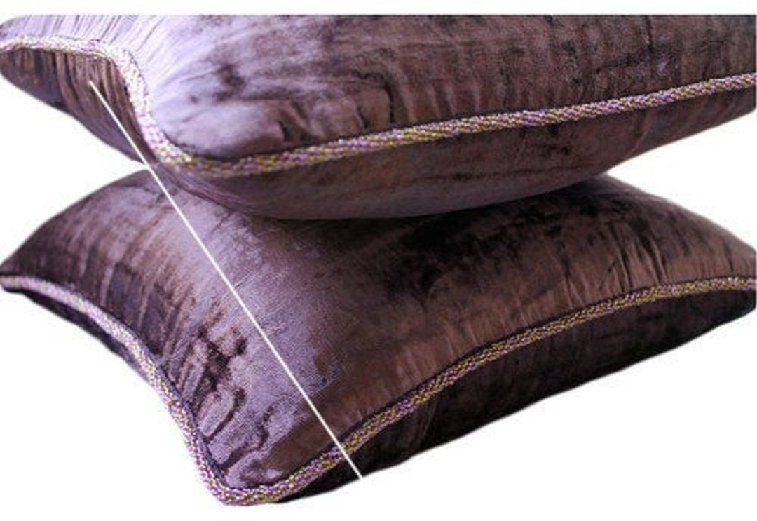 Decorative Plum Purple Euro Sham 24x24/26x26, Velvet Euro Pillow Sham