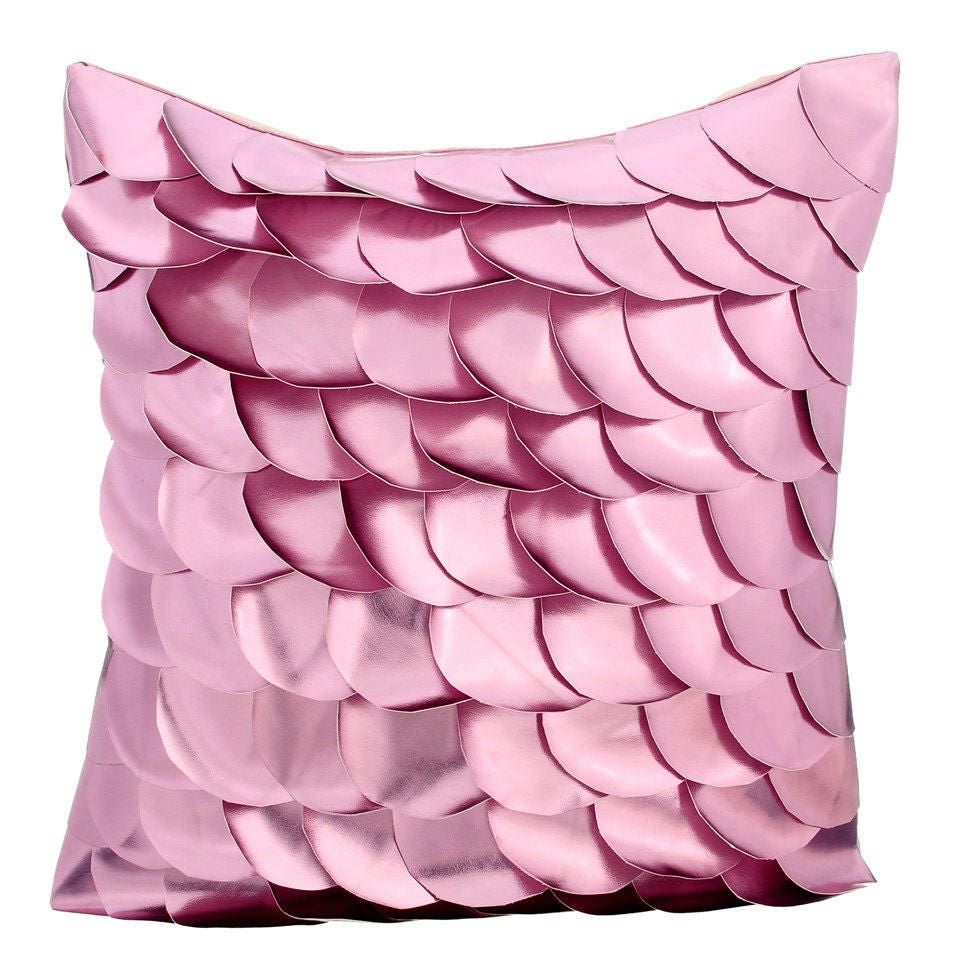 26x26 Shams Metallic Pink Couch Sofa Cushion Covers 26 X 26 Etsy