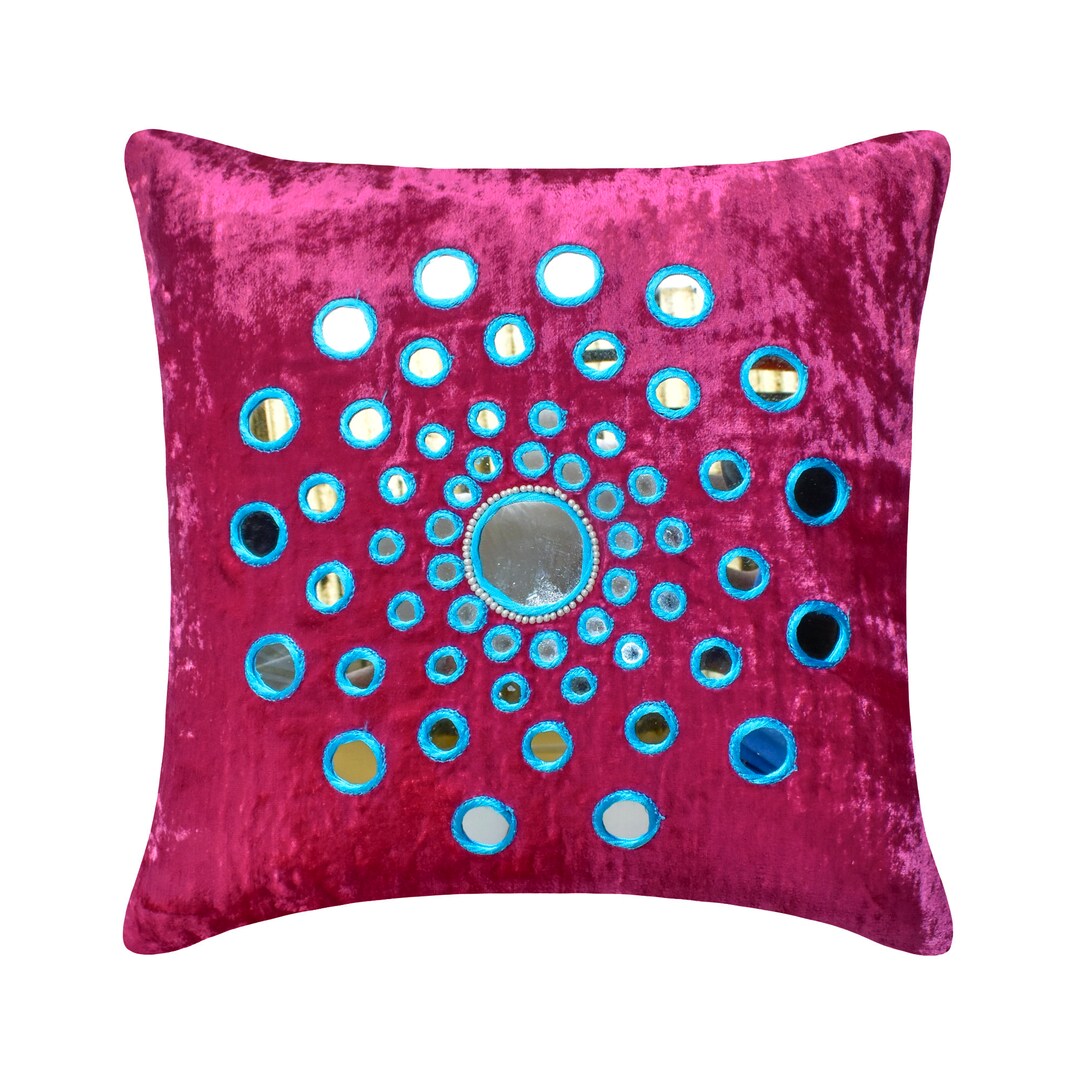 Velvet Fuchsia Pink Pillow Custom 16x16, Decorative Throw Pillow Cover