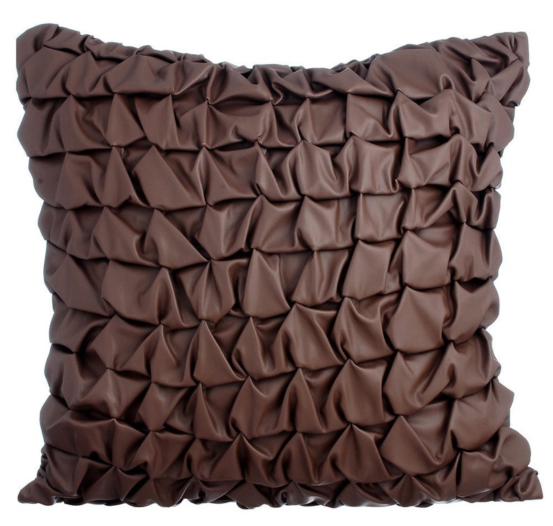 Death By Chocolate Brown Decorative Pillow Sham Covers Pillow Sham Sofa Leather Pillow Case 24x24 Brown Faux Leather Pillow Sham Cover