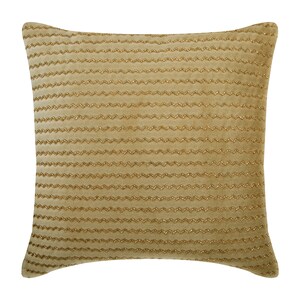 Decorative Throw Euro Sham Accent Pillow Couch Sofa Bed 24&quot;x24&quot;/26&quot;x26&quot; Gold Velvet Beaded Pillow Case with Chevron Pattern - Gold Walk