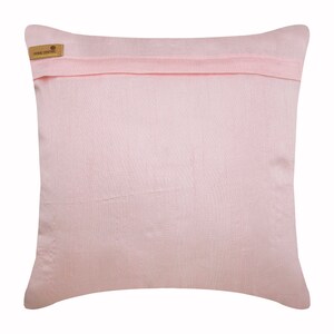 Handmade Pillow Sofa 16x16, Art Silk Sofa Cushion Cover Pink Toss Pillows Solid Color Pattern Modern Home Decor Pillow Pink Paradise image 3