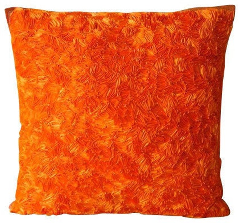 Decorative Orange Euro Pillow Cover 24x24 / Etsy