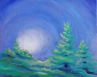 Moon Rise 1 Original landscape oil painting