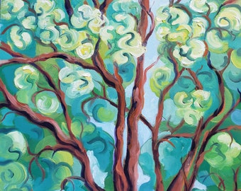 Park Trees 53 original abstract landscape oil painting