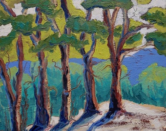 Park Trees 54 original abstract landscape oil painting