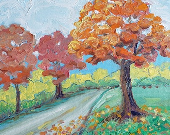 Park Trees #50. Original landscape oil painting