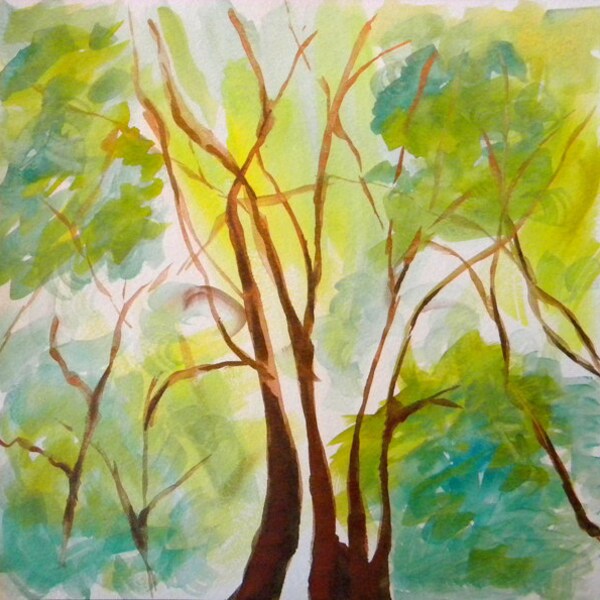 Park Trees 2 original watercolor painting