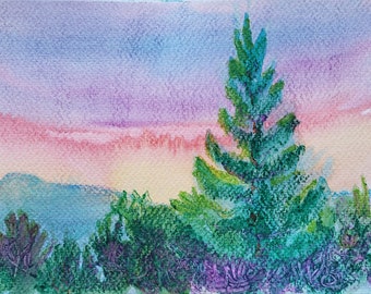 Mary's Peak #30 original watercolor painting