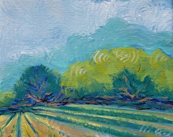 Hwy 99 Farmland #7 Original landscape oil painting