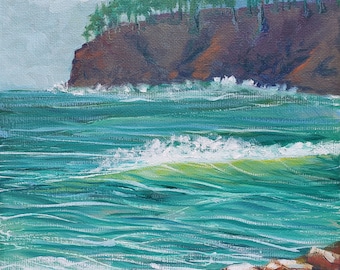 Oregon Coast Drama #6. Original seascape oil painting