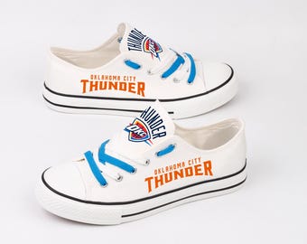 Oklahoma City Thunder Sneakers, Game Day Shoes, Cheer Team Footwear, Basketball Fan Gift