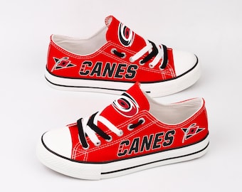 Carolina Hurricanes Canvas Sneakers, Team Spirit Footwear, Game Day Shoes, Sport Enthusiast Gift