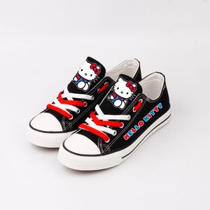 Zapatos de Hello Kitty, Hello Kitty, Kitty, Kitty Blanca, Calzado, Cumpleaños, Zapatos de Lona, Pareja, Regalo, Estampado, Dibujos Animados, Kawaii, Gato, Kiti, HK