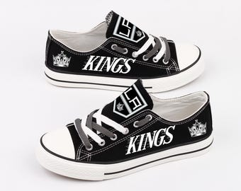 Los Angeles Kings Canvas Shoes, Team Logo Footwear, Game Cheer Sneakers, Sports Enthusiast Gift