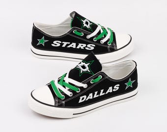 Baskets en toile Dallas Stars, chaussures de fan d'équipe, cadeau pour fan de hockey, tennis basses imprimées